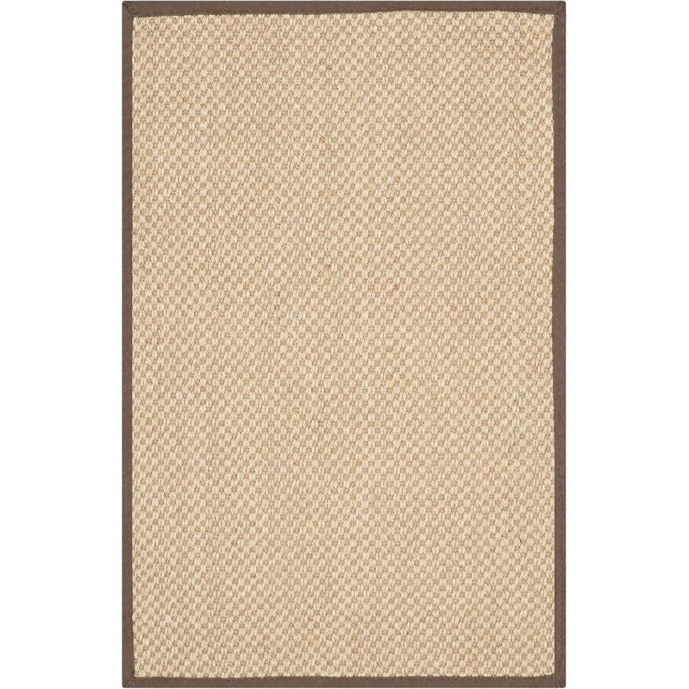 image:imageSAFAVIEH Area Rug 8x10  Natural Fiber Collection  Large  Maize amp Black Sisal Woven Design with Border NF141AMaizeBrown