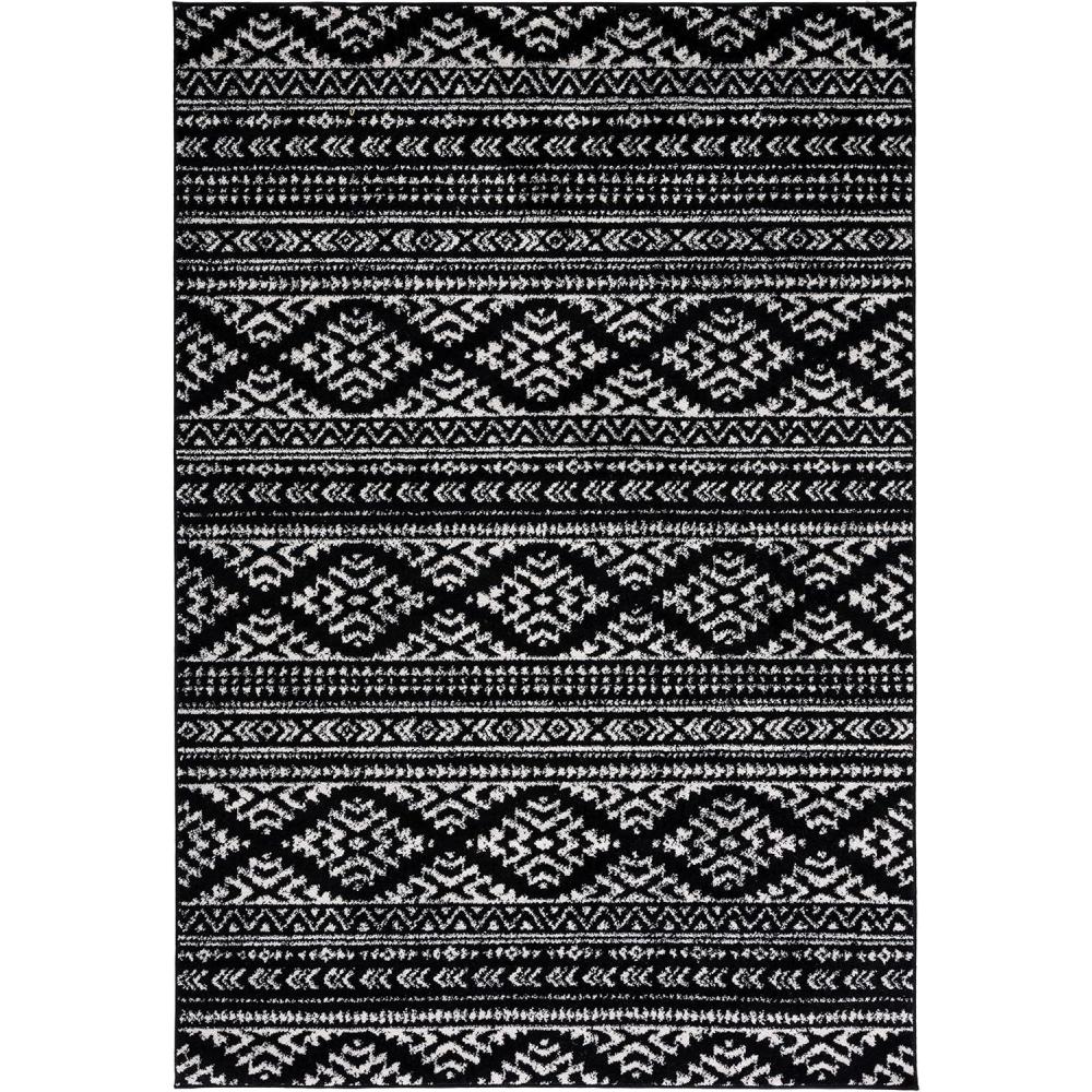 image:imageSAFAVIEH Area Rug 8x10  Tulum Collection  Large  Ivory amp Navy Moroccan Boho Tribal Design NonShedding amp Easy to Clean Ideal for Living Room Bedroom Dining Space TUL272DBlackIvory