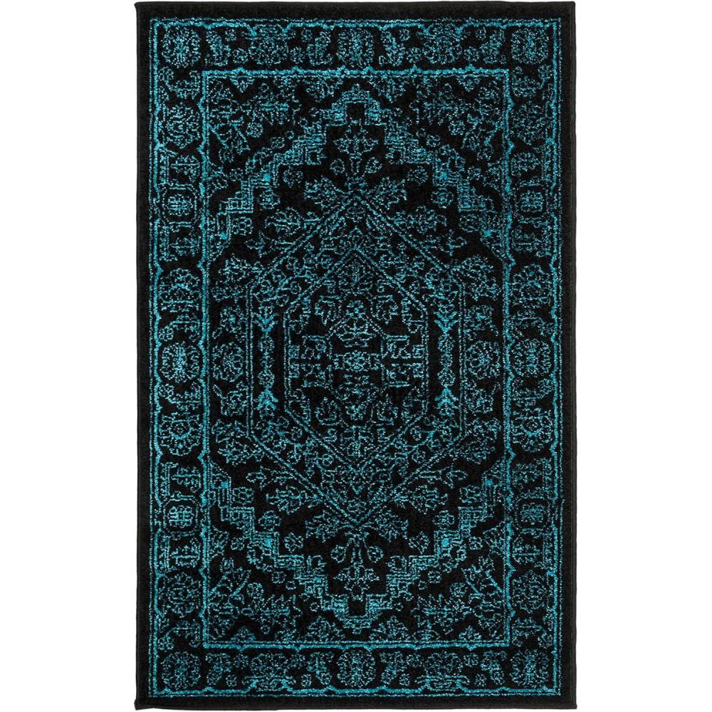 image:imageSAFAVIEH Area Rug 9x12  Adirondack Collection  Large  Navy amp Ivory Oriental Medallion Design NonShedding amp Easy to Clean Ideal for Living Room Bedroom Dining Space ADR108NBlackTeal