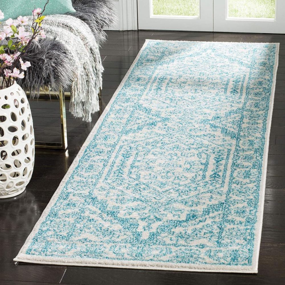 image:imageSAFAVIEH Area Rug 9x12  Adirondack Collection  Large  Navy amp Ivory Oriental Medallion Design NonShedding amp Easy to Clean Ideal for Living Room Bedroom Dining Space ADR108NIvoryTeal