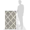 SAFAVIEH Area Rug 8×10 – Dallas Shag Collection – Large – Ivory & Beige, Trellis Pattern, Non-Shedding & Easy Cleaning, Plush Thick Pile, Ideal for Living Room, Bedroom, Dining Space (SGD257B)(Grey/Ivory)
