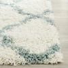 SAFAVIEH Area Rug 8×10 – Dallas Shag Collection – Large – Ivory & Beige, Trellis Pattern, Non-Shedding & Easy Cleaning, Plush Thick Pile, Ideal for Living Room, Bedroom, Dining Space (SGD257B)(Ivory/Light Blue)