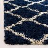 SAFAVIEH Area Rug 8×10 – Dallas Shag Collection – Large – Ivory & Beige, Trellis Pattern, Non-Shedding & Easy Cleaning, Plush Thick Pile, Ideal for Living Room, Bedroom, Dining Space (SGD257B)(Navy/Ivory)