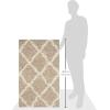 SAFAVIEH Area Rug 8×10 – Dallas Shag Collection – Large – Ivory & Beige, Trellis Pattern, Non-Shedding & Easy Cleaning, Plush Thick Pile, Ideal for Living Room, Bedroom, Dining Space (SGD257B)(Beige/Ivory)