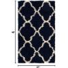 SAFAVIEH Area Rug 8×10 – Dallas Shag Collection – Large – Ivory & Beige, Trellis Pattern, Non-Shedding & Easy Cleaning, Plush Thick Pile, Ideal for Living Room, Bedroom, Dining Space (SGD257B)(Navy/Ivory)
