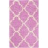 SAFAVIEH Area Rug 8×10 – Dallas Shag Collection – Large – Ivory & Beige, Trellis Pattern, Non-Shedding & Easy Cleaning, Plush Thick Pile, Ideal for Living Room, Bedroom, Dining Space (SGD257B)(Pink/Ivory)