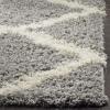 SAFAVIEH Area Rug 8×10 – Dallas Shag Collection – Large – Ivory & Beige, Trellis Pattern, Non-Shedding & Easy Cleaning, Plush Thick Pile, Ideal for Living Room, Bedroom, Dining Space (SGD257B)(Grey/Ivory)