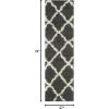 SAFAVIEH Area Rug 8×10 – Dallas Shag Collection – Large – Ivory & Beige, Trellis Pattern, Non-Shedding & Easy Cleaning, Plush Thick Pile, Ideal for Living Room, Bedroom, Dining Space (SGD257B)(Dark Grey/Ivory)