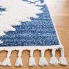 SAFAVIEH Area Rug 8×10 – Moroccan Tassel Shag Collection – Large – Ivory & Brown, Boho Design, Non-Shedding & Easy Cleaning, Plush Pile, Ideal for Living Room, Bedroom, Dining Space (MTS652A)(Blue/Ivory)