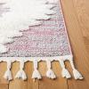 SAFAVIEH Area Rug 8×10 – Moroccan Tassel Shag Collection – Large – Ivory & Brown, Boho Design, Non-Shedding & Easy Cleaning, Plush Pile, Ideal for Living Room, Bedroom, Dining Space (MTS652A)(Pink/Ivory)
