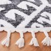 SAFAVIEH Area Rug 8×10 – Moroccan Tassel Shag Collection – Large – Ivory & Brown, Boho Design, Non-Shedding & Easy Cleaning, Plush Pile, Ideal for Living Room, Bedroom, Dining Space (MTS652A)(Dark Grey/Ivory)