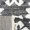 SAFAVIEH Area Rug 8×10 – Moroccan Tassel Shag Collection – Large – Ivory & Brown, Boho Design, Non-Shedding & Easy Cleaning, Plush Pile, Ideal for Living Room, Bedroom, Dining Space (MTS652A)(Dark Grey/Ivory)