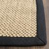 SAFAVIEH Area Rug 8×10 – Natural Fiber Collection – Large – Maize & Black, Sisal, Woven Design with Border (NF141A)(Maize/Black)