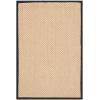 SAFAVIEH Area Rug 8×10 – Natural Fiber Collection – Large – Maize & Black, Sisal, Woven Design with Border (NF141A)(Maize/Black)