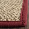 SAFAVIEH Area Rug 8×10 – Natural Fiber Collection – Large – Maize & Black, Sisal, Woven Design with Border (NF141A)(Maize/Burgundy)