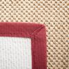 SAFAVIEH Area Rug 8×10 – Natural Fiber Collection – Large – Maize & Black, Sisal, Woven Design with Border (NF141A)(Maize/Burgundy)