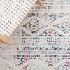 SAFAVIEH Area Rug 8×10 – Tulum Collection – Large – Ivory & Navy, Moroccan Boho Tribal Design, Non-Shedding & Easy to Clean, Ideal for Living Room, Bedroom, Dining Space (TUL272D)(Ivory/Blue)