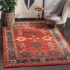 SAFAVIEH Area Rug 8×10 – Vintage Hamadan Collection – Large – Orange & Blue, Traditional Persian Design, Non-Shedding & Easy to Clean, Ideal for Living Room, Bedroom, Dining Space (VTH214C)(Grey/Black)