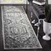 SAFAVIEH Area Rug 9×12 – Adirondack Collection – Large – Navy & Ivory, Oriental Medallion Design, Non-Shedding & Easy to Clean, Ideal for Living Room, Bedroom, Dining Space (ADR108N)(Silver/Black)