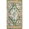 SAFAVIEH Monaco Collection Area Rug – 8′ x 11′, Violet & Light Blue, Non-Shedding & Easy to Clean, Distressed Medallion Design, Ideal for Living Room, Bedroom, Dining Space (MNC243L)(Forest Green/Light Blue)