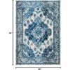 SAFAVIEH Monaco Collection Area Rug – 8′ x 11′, Violet & Light Blue, Non-Shedding & Easy to Clean, Distressed Medallion Design, Ideal for Living Room, Bedroom, Dining Space (MNC243L)(Ivory/Blue)