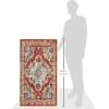 SAFAVIEH Monaco Collection Area Rug – 8′ x 11′, Violet & Light Blue, Non-Shedding & Easy to Clean, Distressed Medallion Design, Ideal for Living Room, Bedroom, Dining Space (MNC243L)(Orange/Light Blue)