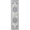 SAFAVIEH Monaco Collection Area Rug – 8′ x 11′, Violet & Light Blue, Non-Shedding & Easy to Clean, Distressed Medallion Design, Ideal for Living Room, Bedroom, Dining Space (MNC243L)(Ivory/Grey)