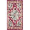 SAFAVIEH Monaco Collection Area Rug – 8′ x 11′, Violet & Light Blue, Non-Shedding & Easy to Clean, Distressed Medallion Design, Ideal for Living Room, Bedroom, Dining Space (MNC243L)(Pink/Multi)