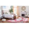 SAFAVIEH Monaco Collection Area Rug – 8′ x 11′, Violet & Light Blue, Non-Shedding & Easy to Clean, Distressed Medallion Design, Ideal for Living Room, Bedroom, Dining Space (MNC243L)(Pink/Multi)