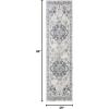 SAFAVIEH Monaco Collection Area Rug – 8′ x 11′, Violet & Light Blue, Non-Shedding & Easy to Clean, Distressed Medallion Design, Ideal for Living Room, Bedroom, Dining Space (MNC243L)(Ivory/Grey)