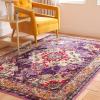 SAFAVIEH Monaco Collection Area Rug – 8′ x 11′, Violet & Light Blue, Non-Shedding & Easy to Clean, Distressed Medallion Design, Ideal for Living Room, Bedroom, Dining Space (MNC243L)(Violet/Fuchsia)