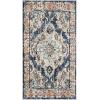 SAFAVIEH Monaco Collection Area Rug – 8′ x 11′, Violet & Light Blue, Non-Shedding & Easy to Clean, Distressed Medallion Design, Ideal for Living Room, Bedroom, Dining Space (MNC243L)(Navy/Light Blue)