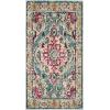 SAFAVIEH Monaco Collection Area Rug – 8′ x 11′, Violet & Light Blue, Non-Shedding & Easy to Clean, Distressed Medallion Design, Ideal for Living Room, Bedroom, Dining Space (MNC243L)(Light Blue/Fuchsia)