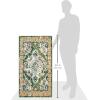 SAFAVIEH Monaco Collection Area Rug – 8′ x 11′, Violet & Light Blue, Non-Shedding & Easy to Clean, Distressed Medallion Design, Ideal for Living Room, Bedroom, Dining Space (MNC243L)(Forest Green/Light Blue)