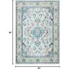 SAFAVIEH Monaco Collection Area Rug – 8′ x 11′, Violet & Light Blue, Non-Shedding & Easy to Clean, Distressed Medallion Design, Ideal for Living Room, Bedroom, Dining Space (MNC243L)(Light Blue / Ivory)