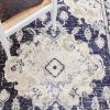 SAFAVIEH Monaco Collection Area Rug – 8′ x 11′, Violet & Light Blue, Non-Shedding & Easy to Clean, Distressed Medallion Design, Ideal for Living Room, Bedroom, Dining Space (MNC243L)(Ivory/Navy)