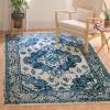 SAFAVIEH Monaco Collection Area Rug – 8′ x 11′, Violet & Light Blue, Non-Shedding & Easy to Clean, Distressed Medallion Design, Ideal for Living Room, Bedroom, Dining Space (MNC243L)(Ivory/Blue)