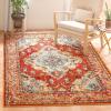 SAFAVIEH Monaco Collection Area Rug – 8′ x 11′, Violet & Light Blue, Non-Shedding & Easy to Clean, Distressed Medallion Design, Ideal for Living Room, Bedroom, Dining Space (MNC243L)(Orange/Light Blue)