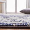SAFAVIEH Monaco Collection Area Rug – 8′ x 11′, Violet & Light Blue, Non-Shedding & Easy to Clean, Distressed Medallion Design, Ideal for Living Room, Bedroom, Dining Space (MNC243L)(Ivory/Navy)