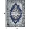 SAFAVIEH Vintage Hamadan Collection Area Rug – 8′ x 10′, Red & Multi, Oriental Traditional Persian Design, Non-Shedding & Easy Care, Ideal for High Traffic Areas in Living Room, Bedroom (VTH219A)(Blue/Grey)