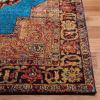 SAFAVIEH Vintage Hamadan Collection Area Rug – 8′ x 10′, Red & Multi, Oriental Traditional Persian Design, Non-Shedding & Easy Care, Ideal for High Traffic Areas in Living Room, Bedroom (VTH219A)(Gold/Light Blue)