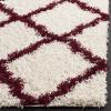 SAFAVIEH Area Rug 8×10 – Dallas Shag Collection – Large – Ivory & Beige, Trellis Pattern, Non-Shedding & Easy Cleaning, Plush Thick Pile, Ideal for Living Room, Bedroom, Dining Space (SGD257B)(Ivory/Red)