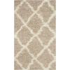 SAFAVIEH Area Rug 8×10 – Dallas Shag Collection – Large – Ivory & Beige, Trellis Pattern, Non-Shedding & Easy Cleaning, Plush Thick Pile, Ideal for Living Room, Bedroom, Dining Space (SGD257B)(Beige/Ivory)