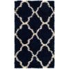 SAFAVIEH Area Rug 8×10 – Dallas Shag Collection – Large – Ivory & Beige, Trellis Pattern, Non-Shedding & Easy Cleaning, Plush Thick Pile, Ideal for Living Room, Bedroom, Dining Space (SGD257B)(Navy/Ivory)