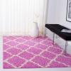 SAFAVIEH Area Rug 8×10 – Dallas Shag Collection – Large – Ivory & Beige, Trellis Pattern, Non-Shedding & Easy Cleaning, Plush Thick Pile, Ideal for Living Room, Bedroom, Dining Space (SGD257B)(Pink/Ivory)