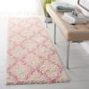 SAFAVIEH Area Rug 8×10 – Dallas Shag Collection – Large – Ivory & Beige, Trellis Pattern, Non-Shedding & Easy Cleaning, Plush Thick Pile, Ideal for Living Room, Bedroom, Dining Space (SGD257B)(Ivory/Light Pink)