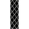 SAFAVIEH Area Rug 8×10 – Dallas Shag Collection – Large – Ivory & Beige, Trellis Pattern, Non-Shedding & Easy Cleaning, Plush Thick Pile, Ideal for Living Room, Bedroom, Dining Space (SGD257B)(Black/Ivory)