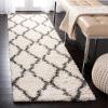 SAFAVIEH Area Rug 8×10 – Dallas Shag Collection – Large – Ivory & Beige, Trellis Pattern, Non-Shedding & Easy Cleaning, Plush Thick Pile, Ideal for Living Room, Bedroom, Dining Space (SGD257B)(Ivory/Dark Grey)