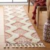 SAFAVIEH Area Rug 8×10 – Moroccan Tassel Shag Collection – Large – Ivory & Brown, Boho Design, Non-Shedding & Easy Cleaning, Plush Pile, Ideal for Living Room, Bedroom, Dining Space (MTS652A)(Orange/Ivory)