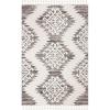 SAFAVIEH Area Rug 8×10 – Moroccan Tassel Shag Collection – Large – Ivory & Brown, Boho Design, Non-Shedding & Easy Cleaning, Plush Pile, Ideal for Living Room, Bedroom, Dining Space (MTS652A)(Ivory/Brown)
